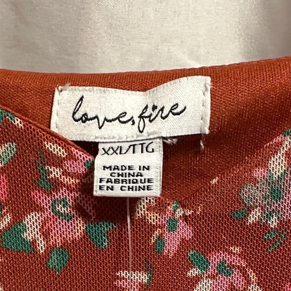 love, Fire Red Floral Mini Dress - Picture 2 of 6